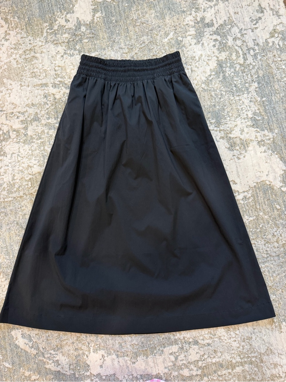Athleta Black Elastic-Waist Midi Skirt - Women's